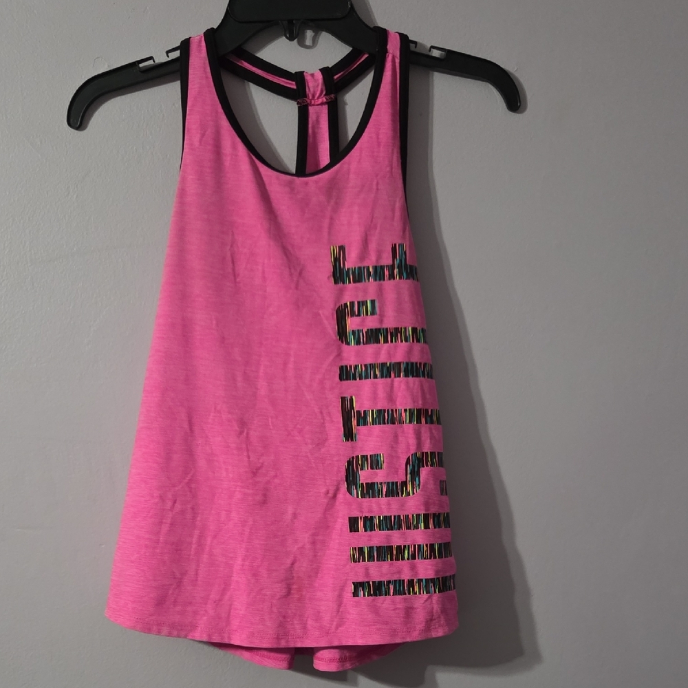 Justice Active Pink and Black Tank Top Girls 10